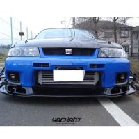 Carbon Fiber 1999 to 2002 Skyline R34 GTR AS Style Front Lip With Under tray For Skyline R34 GTR Front Bumper Diffuser Lip