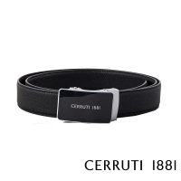 Cerruti 1881 限量3折 義大利頂級小牛皮皮帶 全新專櫃展示品 CECT05471M(黑色 贈送禮提袋)