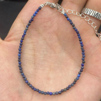 Beautiful natural 2.5mm lapis lazuli beaded bracelet