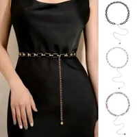 Monra Bold Chain Belt Ikat Pinggang Rantai Statement Gesper Wanita Belt Monra White Silver