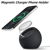 Desk Ball Shape Magnetic Silicone Charging Holder for Magsafe Apple IPhone 14 Pro Mac Safe Wireless Charger Dock Station Stand