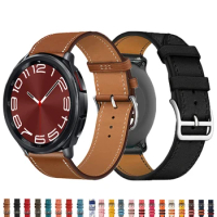 Leather Band for Samsung Galaxy Watch 6 Classic 47mm Smart Wristband Quick Releas Strap for Galaxy Watch 5 4 Watches Accessories