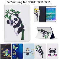 Tab S2 8.0 inch Case Panda Pattern Cover For Samsung Galaxy Tab S2 8.0 T710 T715 T713 T719 Case Funda Tablet PU Leather Shell