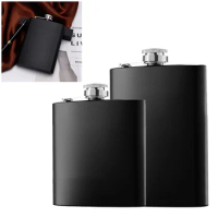 6/8oz Black Hip Flask Stainless-Steel Whiskey Liquor Wine Bottle Outdoor Travel Camping Portable Pocket Alcohol Flask Gifts