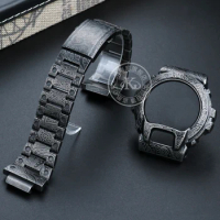 Retro Carved Bezel Watchband for Casio G-Shock DW6900 DW-6903 Metal Watch Case Bezel 316 Stainless Steel Strap Band Bracelet