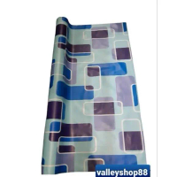 karpet meteran / alas lantai / alas meja / karpet lantai plastik motif - Minimalis biru Kayu