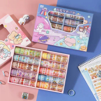 100 pcs/box Cute AGOQI Girl Masking Washi Tape Art Decorative Adhesive Tape set Diy Scrapbooking Sticker Label Stationery