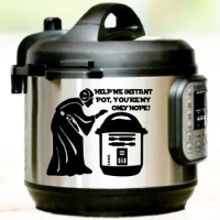 Princess Leia Pot Vinyl Sticker Instant Pot Decal R2D2 Princess Leia Quotes Waterproof Stickers Rice Cooker Decor