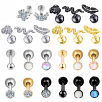 F136 Titanium Septum Piercing Earring Lip Stud Clickers Hinged Segment Daith Hoop Ring Snake Bee Nose Ear Cartilage Jewelry Gift