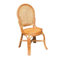 【藍色的熊】無手藤餐椅(圓背椅 人體工學椅背設計 小型藤椅 休閒藤椅 工作椅 涼椅 藤椅 餐椅 休閒椅)
