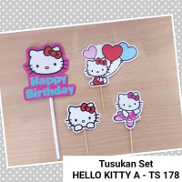 TS 178 - Hiasan Tusukan Kue Cake Topper Hello Kitty