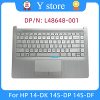 Y Store New Palmrest Upper Case Keyboard Bezel Cover Touchpad For HP 14-DK 14S-DP 14S-DF 14S-CR 14S-CF L48648-001