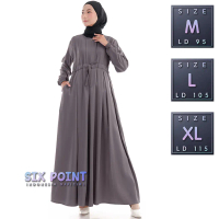 Gamis Polos Melia Dress Bahan Shakila