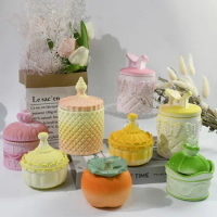 Succulent Flower Pot Silicone Mold DIY Gypsum Cylindrical Stripe Candle Jar Cup Plaster Cement Mould Jewelry Storage Resin Molds