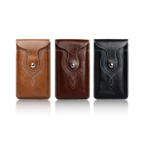 Leather Belt Clip Case Men Waist Bag For Google Pixel 8 7 7A 6 6A 5A 4A 3A 4 XL,Sony Xperia 5 10 IV L4 XZ3 XZ2 XA2 Holster Pouch