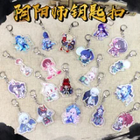 Anime Onmyoji Keychain Asura Sakro Devanam indrah Acrylic key ring badge Brooch 