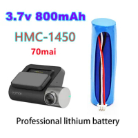 New Battery for 70mai Dash Cam Pro HMC1450 Accumulator 3.7V 800mAh Replacement Batterie 3-wire Plug 14*50mm