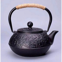 煮茶壺生鐵壺無塗層茶具(規格:黑色松針) 