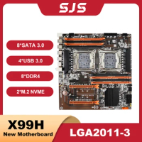SJS X99 Motherboard Dual CPU LGA 2011-3 Support Intel XEON E5 2673 2670 2666 2678 2696 V3 V4 Processor DDR4 M.2 PCIE X99D4DU