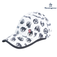 【Munsingwear】企鵝牌 女款白色滿版企鵝印花高爾夫帽 MLQE0C17