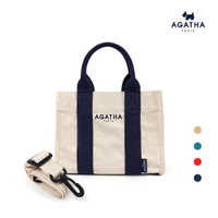 【AGATHA】迷你手提包 肩背包 環保 帆布包 側背包(單一重點色亮點)