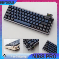 Keydous Nj68 Pro Mechanical Keyboard Kit 3Mode 2.4G Bluetooth Wireless Keyboard Kit Metal Case Hot-Swap RGB Gaming Keyboard Gift