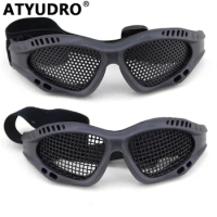 ATYUDRO Hunting Tactical Paintball Goggles Eyewear Steel Wire Mesh Airsoft Glasses Eye Game Safe Protector Shooting Accessories
