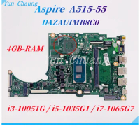 DAZAUIMB8C0 For Acer Aspire A515-55 A515-55G Laptop Motherboard NBHSM11002 With i3 i5 i7-10th CPU UMA 4GB RAM DDR4 Motherboard