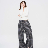DOTTIE - Quần Dài Kẻ Ô Đen Q0409 Chất Liệu Cotton Pha Đứng Phom Nhẹ Thoáng Mát Size S M L