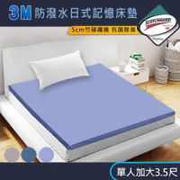 【寢室安居】3M防潑水日式記憶摺疊床墊-單人加大3.5尺(多色任選)