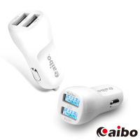 【aibo】AB235 LED夜光 雙USB車用充電器(2.8A)