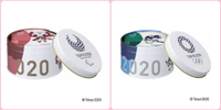 日本東京銀座風月堂X 2020東京奧運聯名限量版－超經典必收納絕版空鐵盒-兩色現貨各一，附紙袋