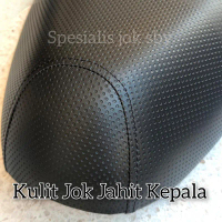Kulit jok motor jahit kepala universal kulit jok motor jahit depan kulit jok motor hitam polos