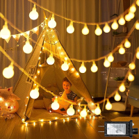120 LED 49ft String Lights for Room Decor Plug in 8 Modes Christmas Fairy Lights for Kids Tent Bedro