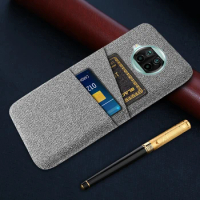 Card Case for Xiaomi Mi 10T Lite 5G Coque Luxury Fabric Dual Card Phone Cover for Xiaomi mi 10t lite M2007J17G funda Mi10t Lite