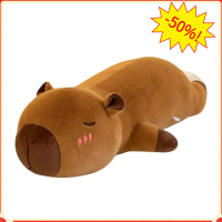 Anak  Mewah Capybara, Reka Bentuk Comel, Bantal Panjang Tidur, Sesuai sebagai Hadiah Hari Jadi Perem