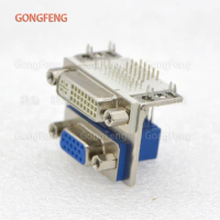 1PCS New Connector Conjoined Double DVI Socket +VGA HDR15 Female Head DVI24+5 Seat Special Wholesale Free Shipping To Brazil