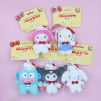 Anime Sanrio Hello Kitty My Melody Kuromi Kawaii Keychain Pendant Cartoon New 50Th Anniversary Series Doll Bag Ornament Keyring