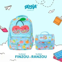 Skoola Tas Sekolah Anak SD Dan Tas Bekal Perempuan Laki Laki 3D Custome Name Set - Finzou Ranzou FZ+
