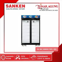 SANKEN SRS-1060 SHOWCASE 2 PINTU 1000L INVERTER LOW WATT - GARANSI - HITAM