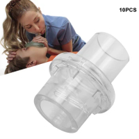 10pcs Disposable One-Way CPR Face Shield Valve CPR Resuscitator Practice Mouthpieces Part Face Shield Valve First Aid Medical