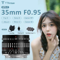 TTArtisan APS-C 35mm F0.95 Large Aperture MF Mirrorless Camera Lens For Sony E Nikon Z Fujifilm XF Canon EOS RF L a6600 a6400 a7