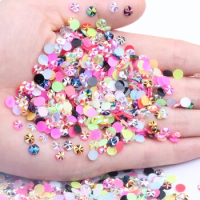 1000PCS New Resin Jelly Drill Ice Flower Jelly Drill 5mm Nail Drill DIY Accessories Clothing Shoes Bags Jewelry Drill