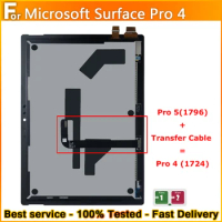 For Microsoft Surface Pro 4 1724 LCD Display Touch Screen Digitizer Assembly LG Version For Pro 5 +Transfer cable=Pro 4 LCD