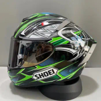 SHOEI X14 helmet green Liuchuanming motorcycle full-face helmet riding anti-fall helmet