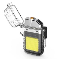 Korek Elektrik + Senter Mini LED Lampu Emergency Transparan - Brand Name
