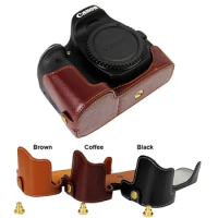 Real Genuine Leather Camera bag half Case Cover For Canon EOS 5DIII 5DIV 5D3 5D4 5DSR 5D MARK3 With Battery Opening