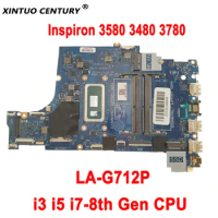 EDI54 LA-G712P Motherboard for Dell Inspiron 3480 3580 3780 3583 Laptop Motherboard with i3 i5 i7-8th Gen CPU DDR4 100% tested