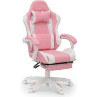 MoNiBloom Gaming Chair with Headrest &amp; Lumbar Support Ergonomic Computer Racing Chair with Footrest