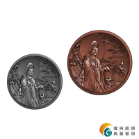 【耀典真品】薩摩亞發行 觀音菩薩仿古紀念銅、銀幣(超高浮雕加厚紀念幣)